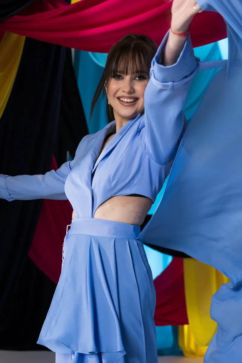 Alika from Estonia in the Eurovision 2023 studio