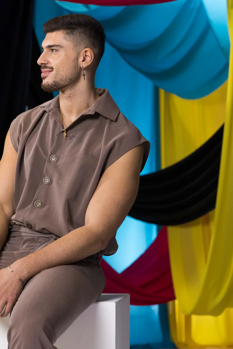 Andrew Lambrou from Cyprus in the Eurovision 2023 studio