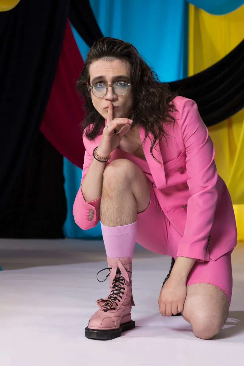 Theodor Andrei from Romania in the Eurovision 2023 studio