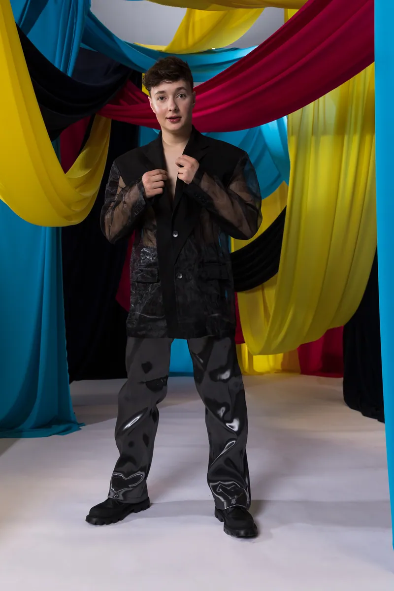 Remo Forrer from Switzerland in the Eurovision 2023 studio